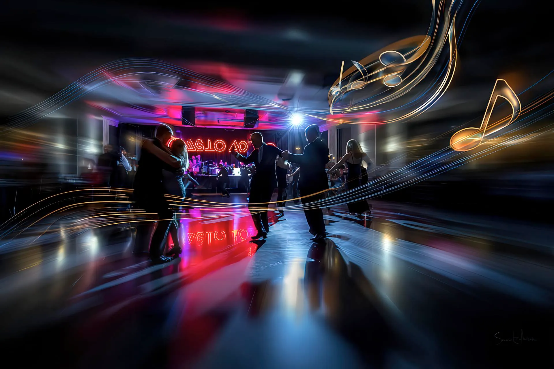 Serata di salsa e bachata con DJ Tito Valdez su pista da ballo illuminata