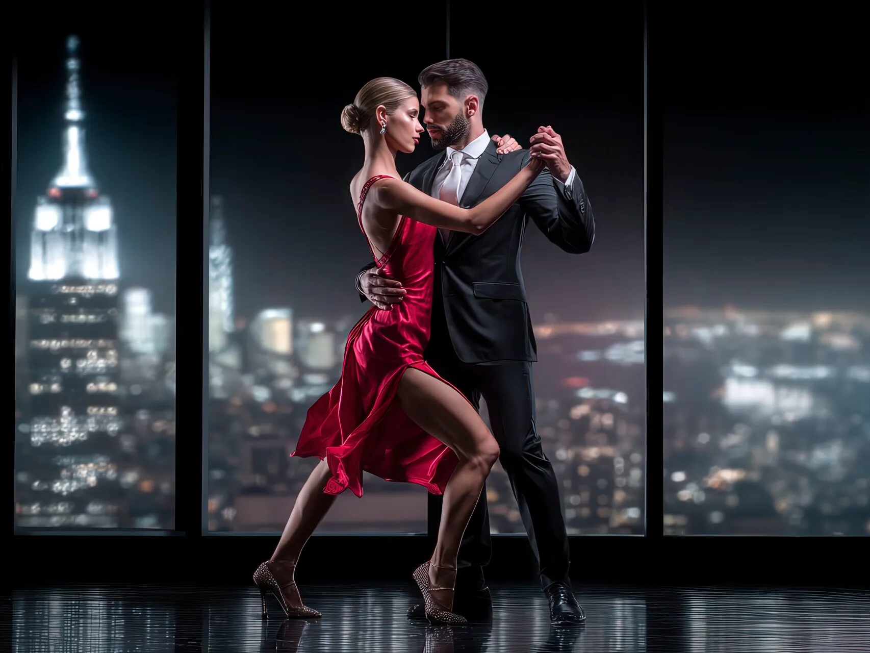 Coppia balla Salsa New York Style On2 su linea con posture eleganti e shines